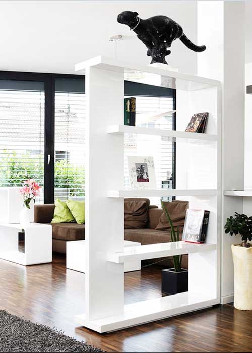 Wohnzimmer, Raumteiler regal weiß hochglanz mit material aus MDF aus moderne raumteiler dass einschließlich im designermöbel.  