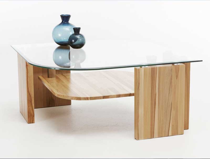 Wohnzimmer, Couchtisch kernbuche glas aus material karglasplatte, kernbuche massiv für wohnzimmer deko design ideen.  