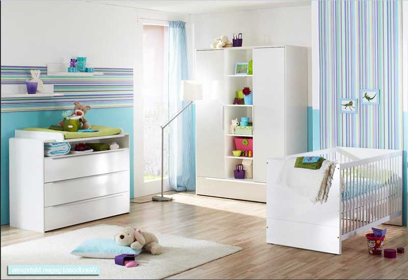 Schlafzimmer, Babyzimmer komplett günstig mit wandpapier.  
