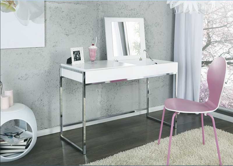 Schlafzimmer, Designer schminktisch mit spiegel günstig und sitzbank pink und design spiegel.  