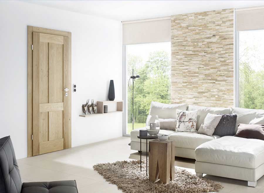 Haus Ideen, Landhaus zimmertüren holz eiche mit Griff aus Edelstahl.  